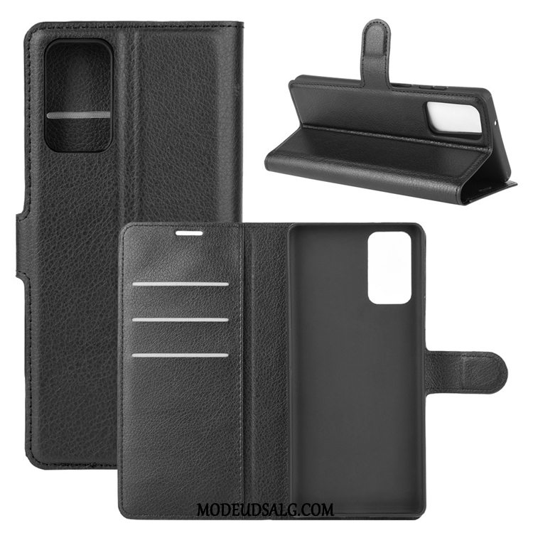 Samsung Galaxy Note20 Ultra Etui Lædertaske Kort Nubuck Skridsikre Clamshell