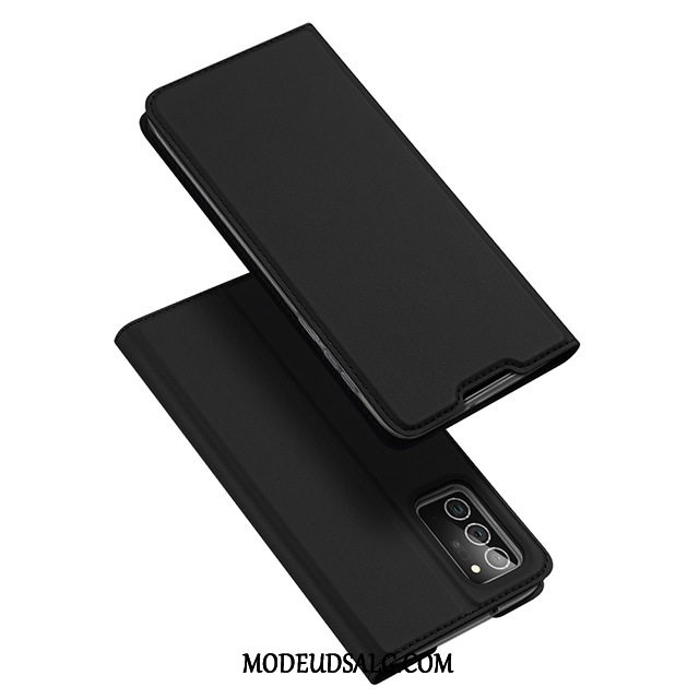 Samsung Galaxy Note20 Ultra Etui Lædertaske Lyserød Tynd Magnetisk Clamshell