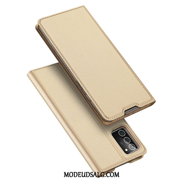 Samsung Galaxy Note20 Ultra Etui Lædertaske Lyserød Tynd Magnetisk Clamshell