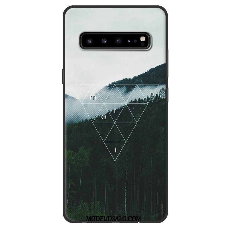 Samsung Galaxy S10 5g Etui Beskyttelse Sort Lyserød Blød Nubuck