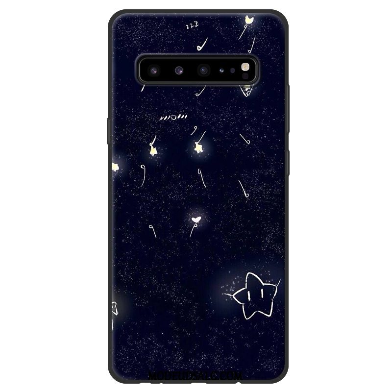 Samsung Galaxy S10 5g Etui Beskyttelse Sort Lyserød Blød Nubuck