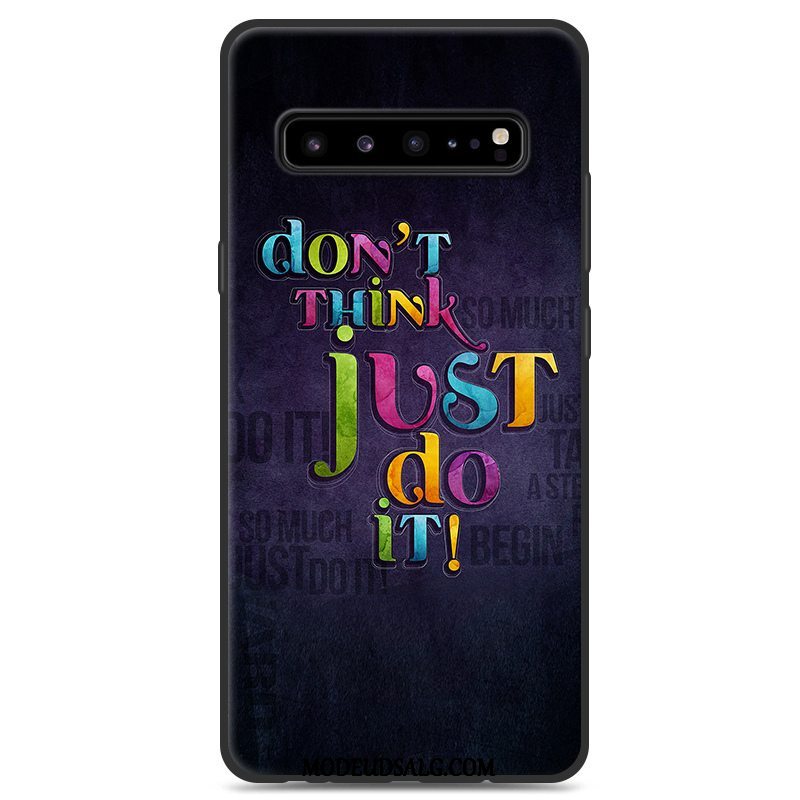 Samsung Galaxy S10 5g Etui Grå Cover Af Personlighed Sort Silikone