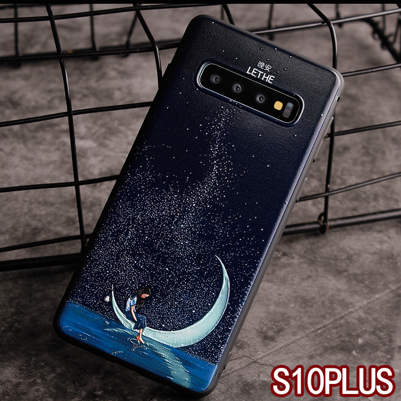 Samsung Galaxy S10+ Etui Anti-fald Ny Relief Silikone Alt Inklusive