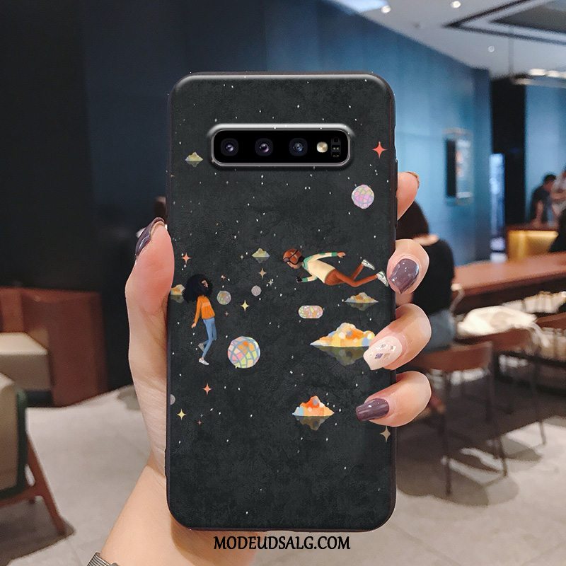 Samsung Galaxy S10+ Etui Beskyttelse Nubuck Trend Cover Cartoon