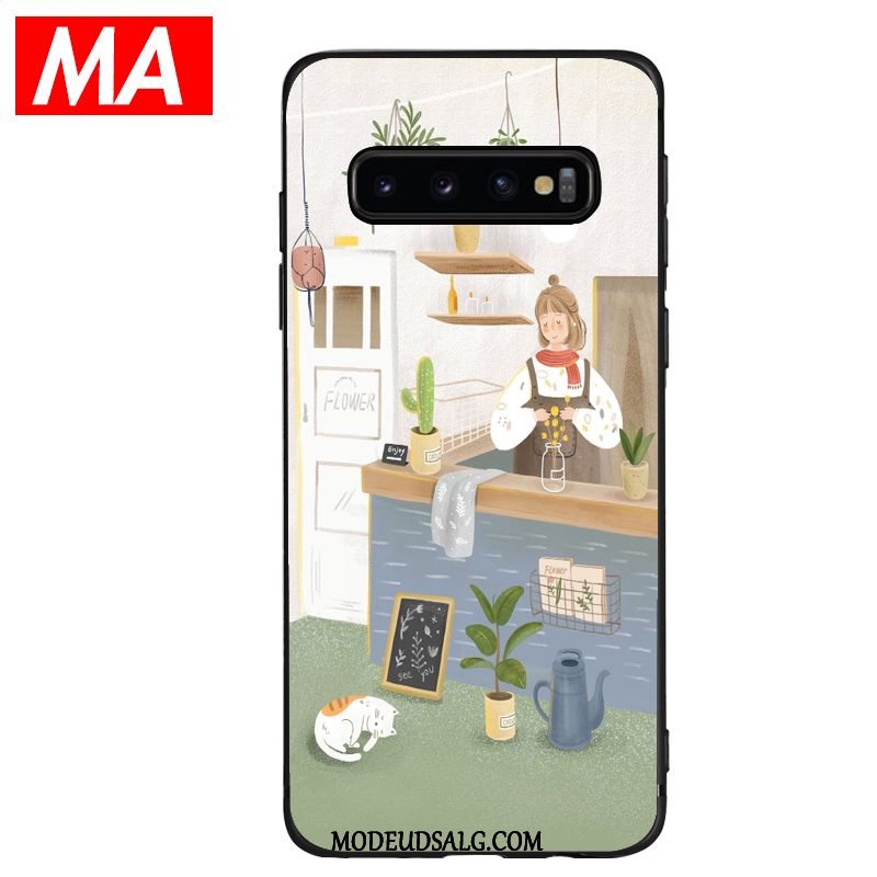 Samsung Galaxy S10+ Etui Blomster Kat Blød Silikone Frisk