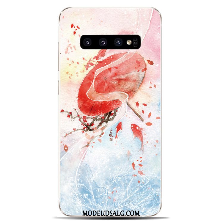 Samsung Galaxy S10 Etui Blå Farve Cover Kinesisk Stil Blød