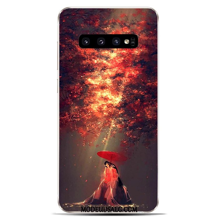 Samsung Galaxy S10 Etui Blå Farve Cover Kinesisk Stil Blød