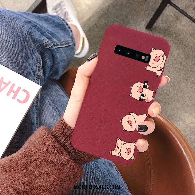 Samsung Galaxy S10 Etui Blød Kreativ Elskeren Nubuck Rød