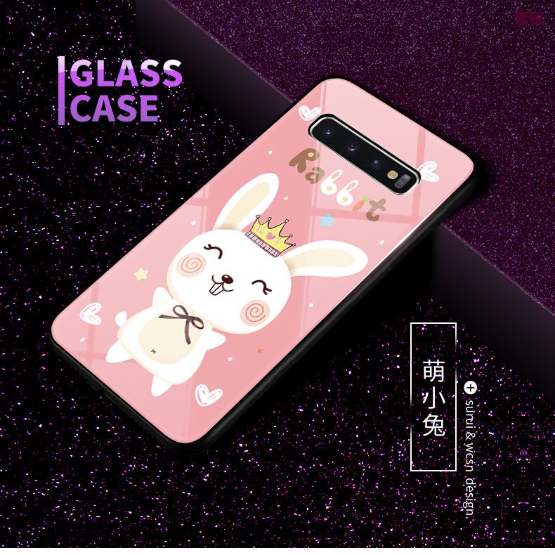 Samsung Galaxy S10 Etui / Cover Glas Business Sommerfugle Nuttet Hjerte