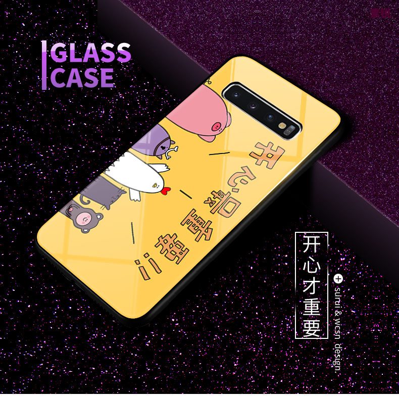 Samsung Galaxy S10 Etui / Cover Glas Business Sommerfugle Nuttet Hjerte