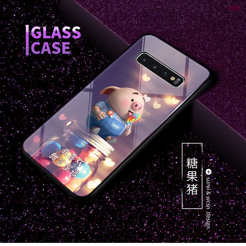 Samsung Galaxy S10+ Etui / Cover Grøn Anti-fald Trendy Beskyttelse Cartoon