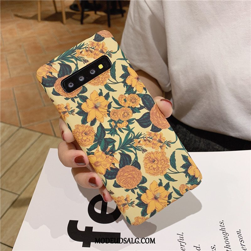 Samsung Galaxy S10+ Etui / Cover Nubuck Kunst Tynd Simple Blomster