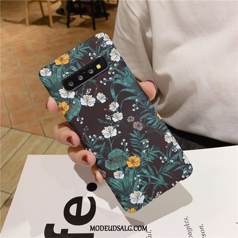 Samsung Galaxy S10+ Etui / Cover Nubuck Kunst Tynd Simple Blomster