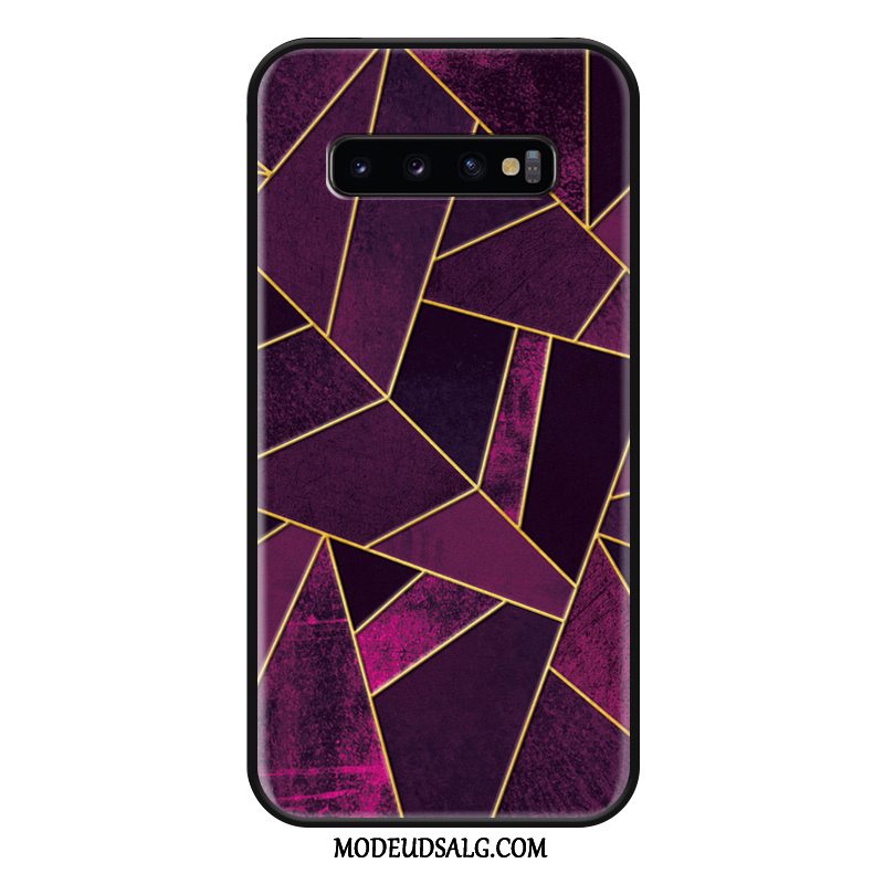 Samsung Galaxy S10+ Etui / Cover Silikone Geometri Af Personlighed Lilla