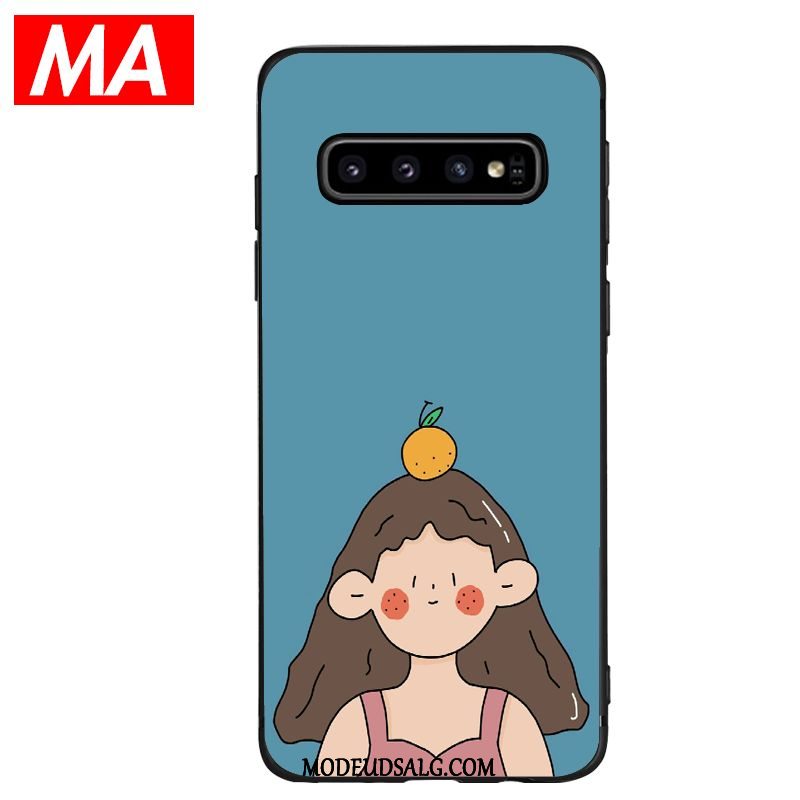 Samsung Galaxy S10+ Etui / Cover Stjerne Silikone Blød Blå Cartoon