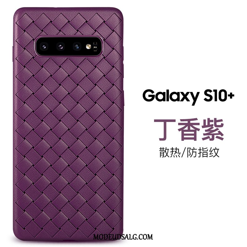 Samsung Galaxy S10+ Etui / Cover Strikkede Mønster Blå Blød