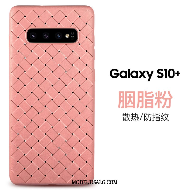 Samsung Galaxy S10+ Etui / Cover Strikkede Mønster Blå Blød