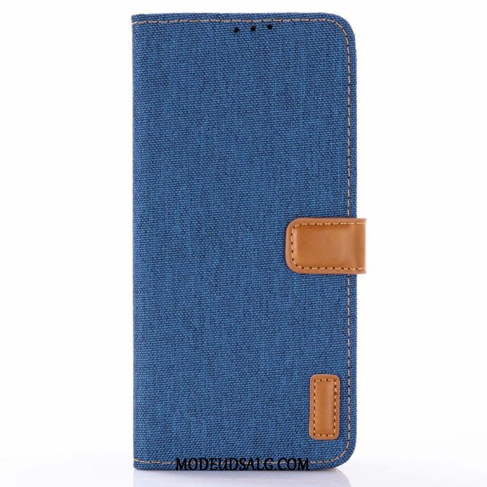 Samsung Galaxy S10 Etui Folio Sort Denim Cover Lædertaske