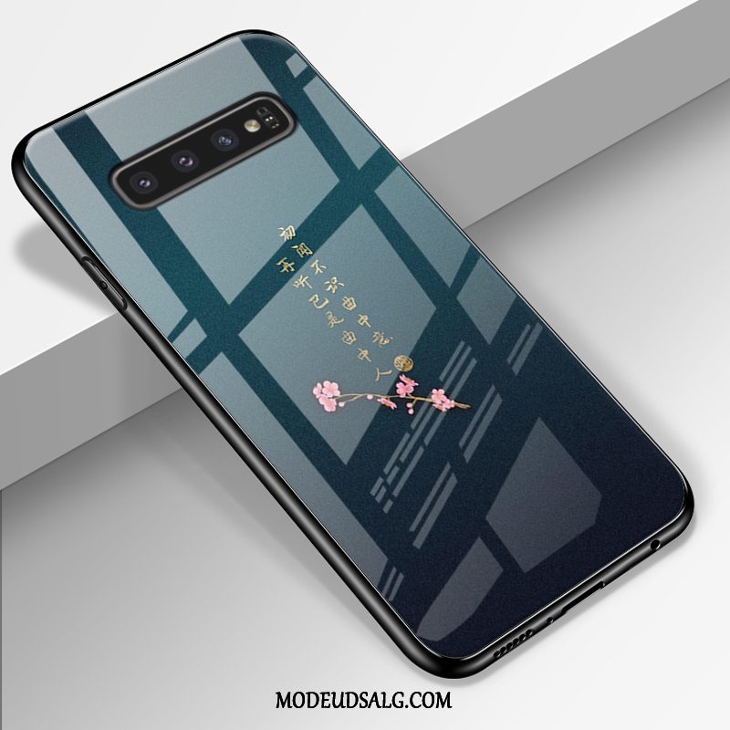 Samsung Galaxy S10 Etui Glas Stjerneklar Anti-fald Af Personlighed Cyan