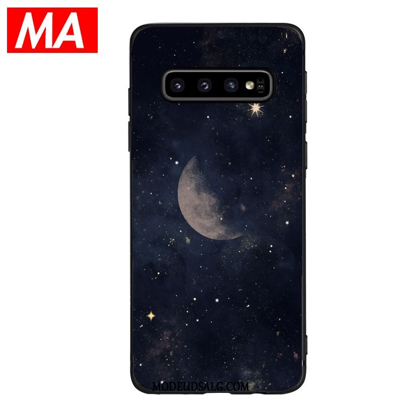 Samsung Galaxy S10+ Etui Kreativ Af Personlighed Måned Sort Trend