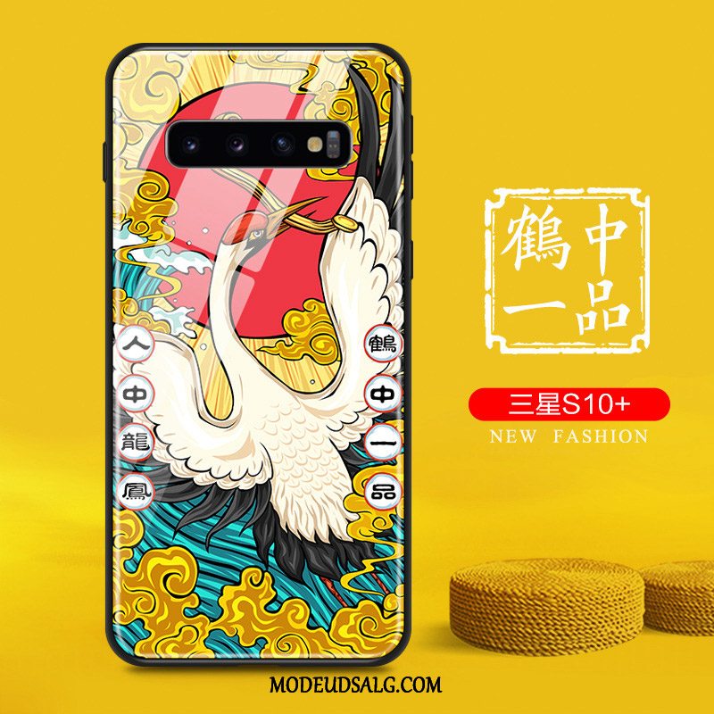 Samsung Galaxy S10+ Etui Kreativ Kinesisk Stil Anti-fald Blød Glas