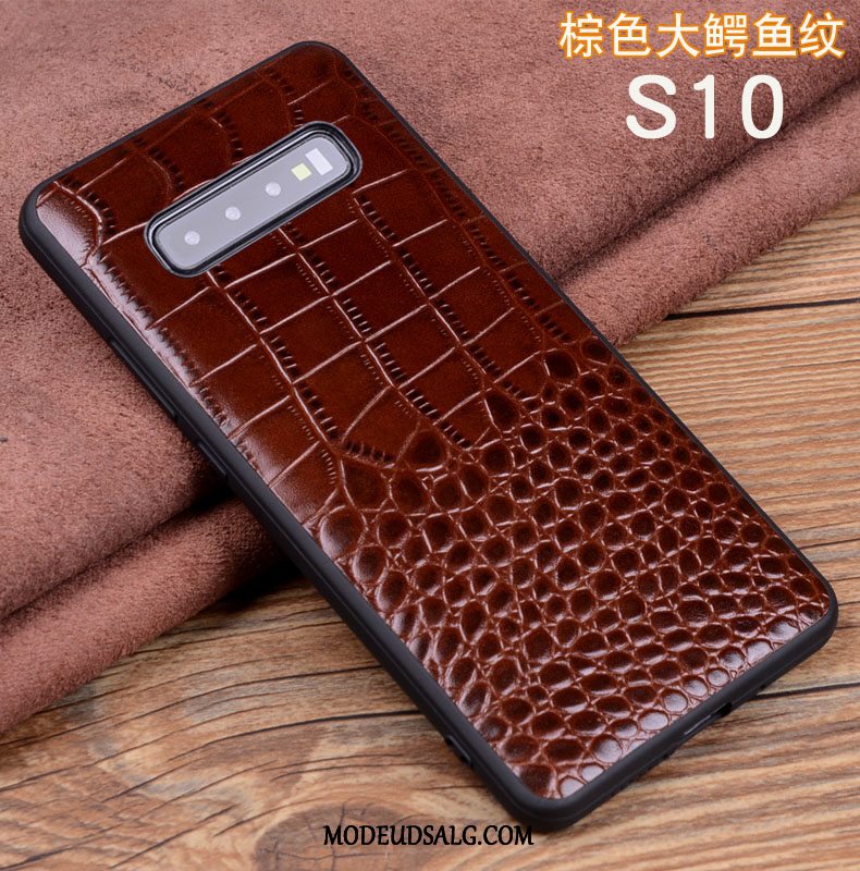 Samsung Galaxy S10 Etui Silikone Blød Krokodille Mønster High End Anti-fald