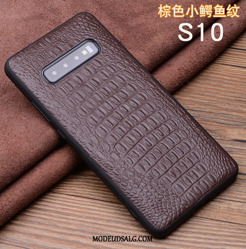 Samsung Galaxy S10 Etui Silikone Blød Krokodille Mønster High End Anti-fald