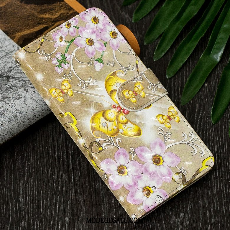 Samsung Galaxy S10 Etui Silikone Cartoon Lilla Lædertaske Clamshell