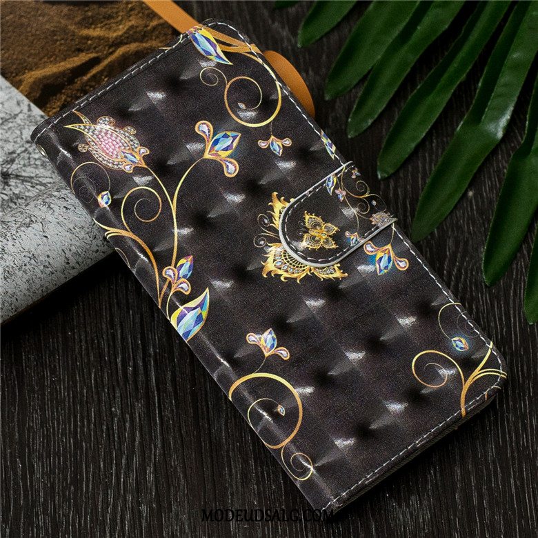 Samsung Galaxy S10 Etui Silikone Cartoon Lilla Lædertaske Clamshell