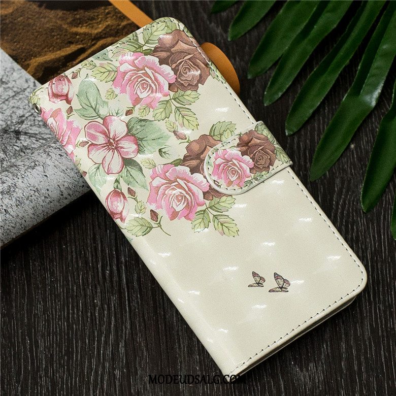 Samsung Galaxy S10 Etui Silikone Cartoon Lilla Lædertaske Clamshell