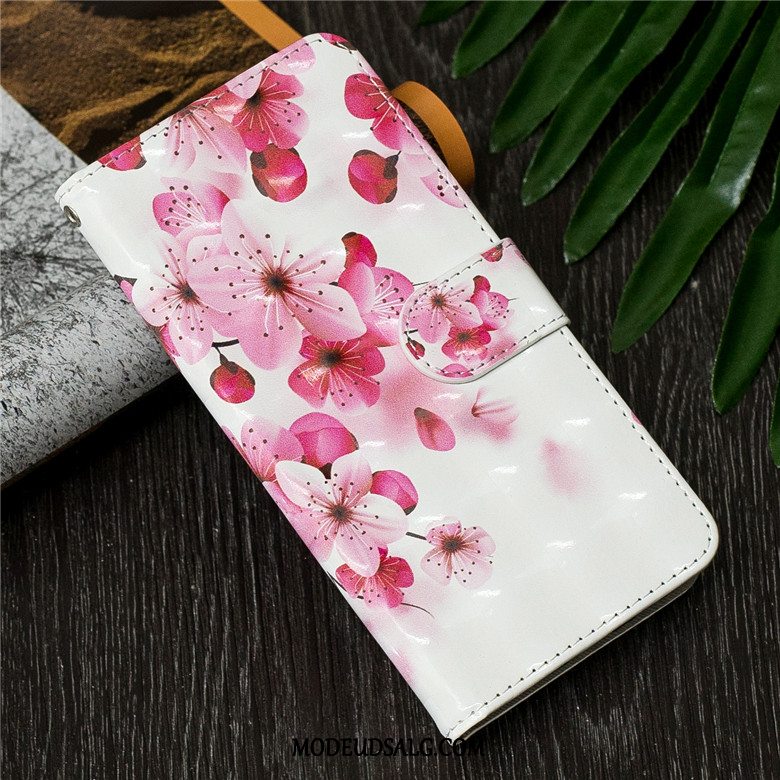 Samsung Galaxy S10 Etui Silikone Cartoon Lilla Lædertaske Clamshell