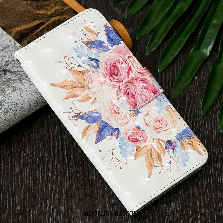 Samsung Galaxy S10 Etui Silikone Cartoon Lilla Lædertaske Clamshell