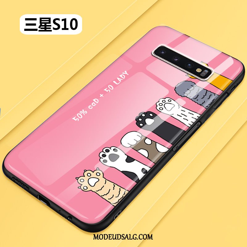 Samsung Galaxy S10 Etui Silikone Glas Blød Beskyttelse Rød