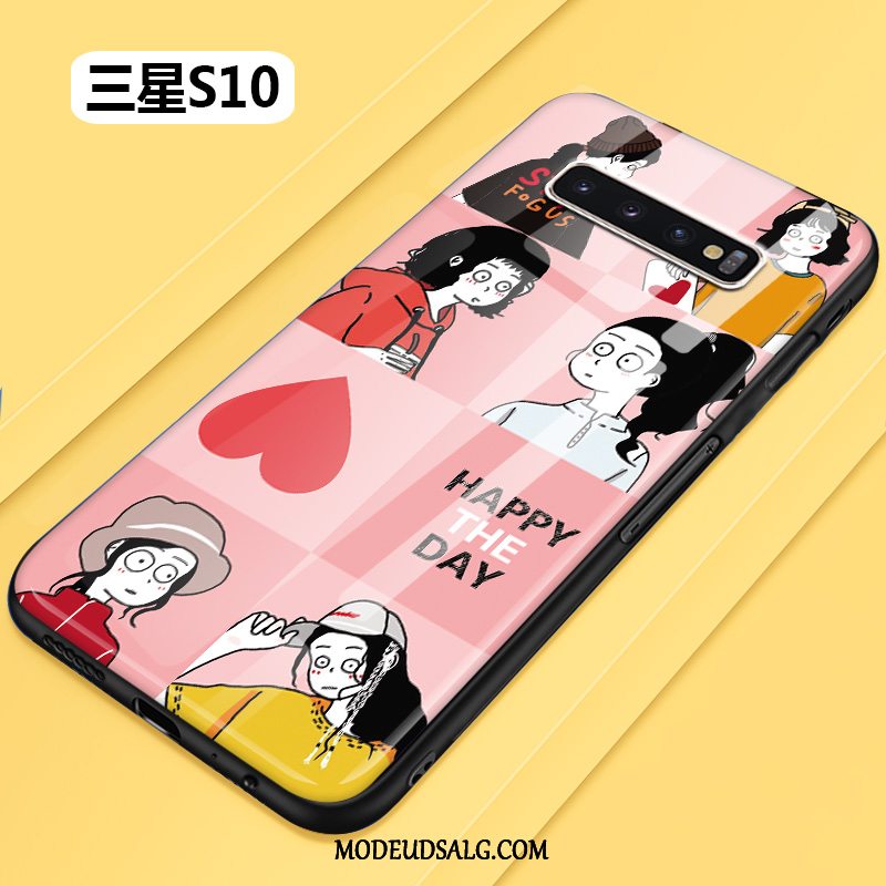 Samsung Galaxy S10 Etui Silikone Glas Blød Beskyttelse Rød