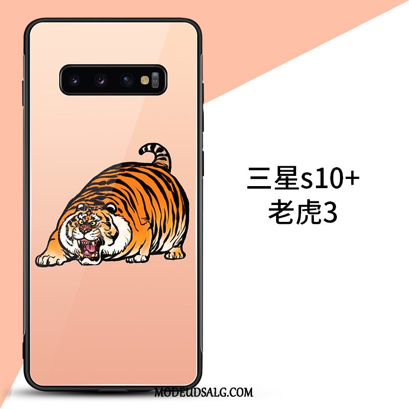 Samsung Galaxy S10+ Etui Super Sødt Net Red Tiger Af Personlighed Lyserød