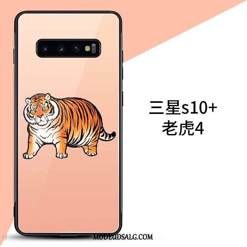 Samsung Galaxy S10+ Etui Super Sødt Net Red Tiger Af Personlighed Lyserød