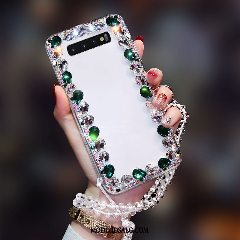 Samsung Galaxy S10 Etui Trend Grøn Strass Gennemsigtig Ny