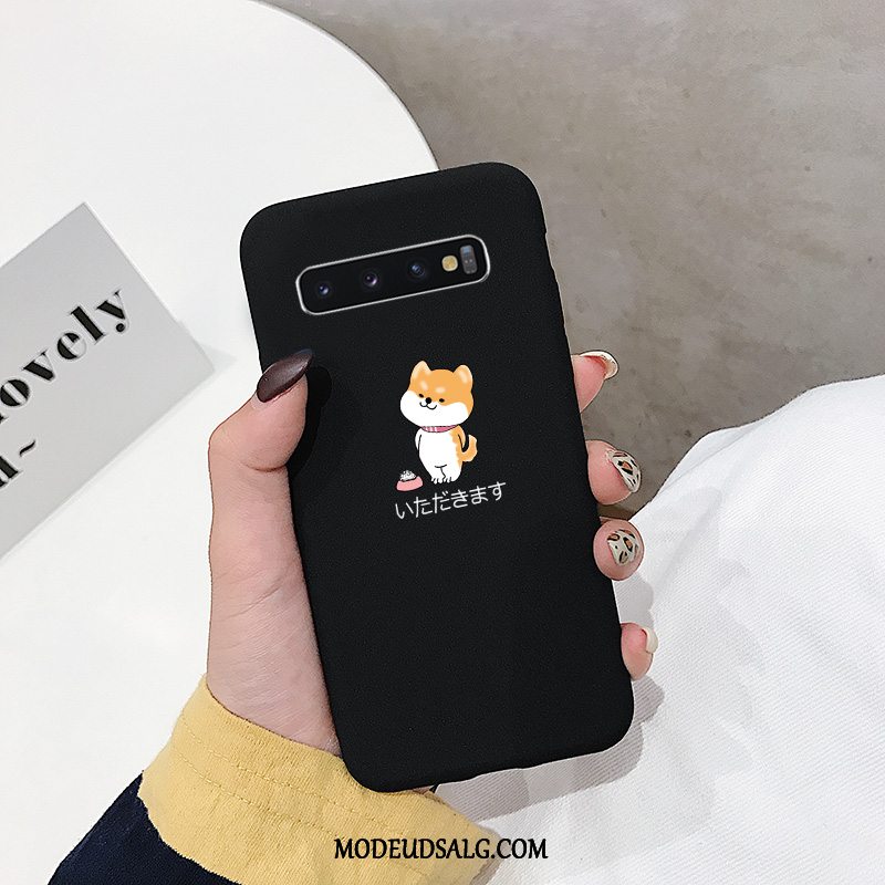 Samsung Galaxy S10 Etui Trendy Cover Nubuck Silikone Sort