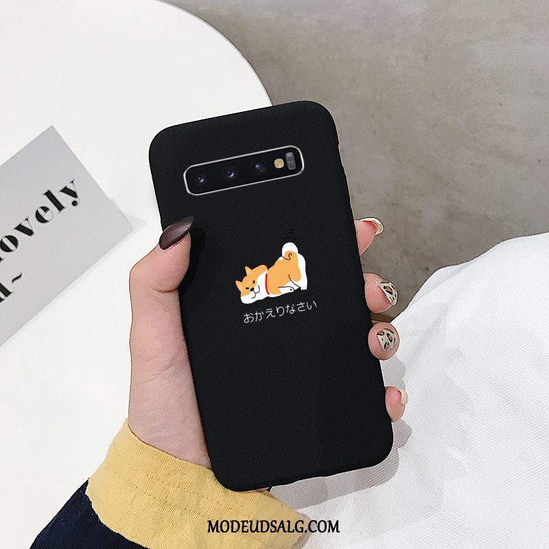 Samsung Galaxy S10 Etui Trendy Cover Nubuck Silikone Sort