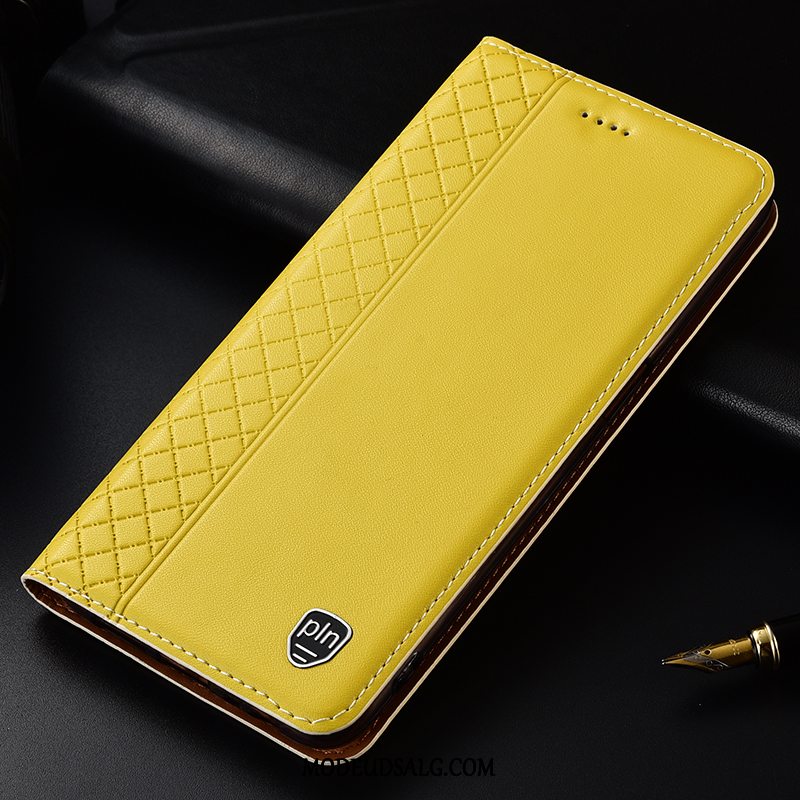 Samsung Galaxy S10 Lite Etui Ægte Læder Cover Beskyttelse Gul Folio