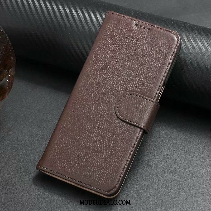 Samsung Galaxy S10e Etui Anti-fald Beskyttelse Lædertaske Ægte Læder Cover