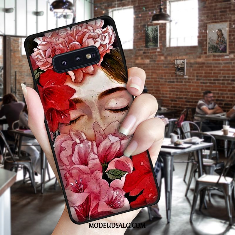 Samsung Galaxy S10e Etui Blød Lilla Vind Sort Cover