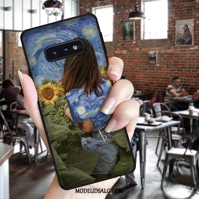 Samsung Galaxy S10e Etui Blød Lilla Vind Sort Cover