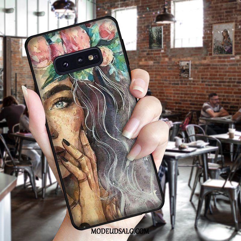 Samsung Galaxy S10e Etui Blød Lilla Vind Sort Cover