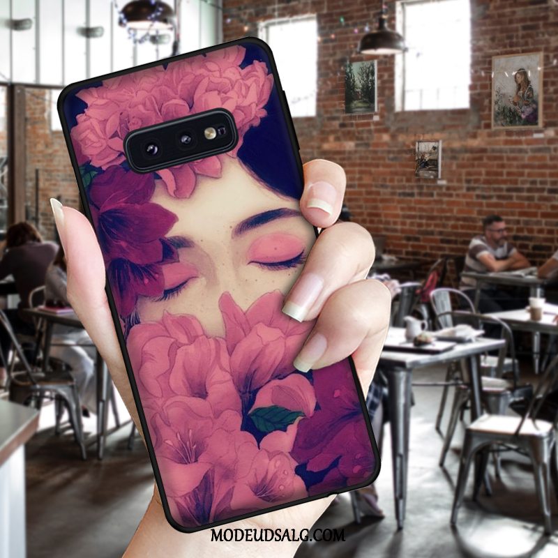 Samsung Galaxy S10e Etui Blød Lilla Vind Sort Cover