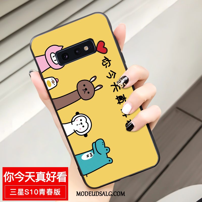 Samsung Galaxy S10e Etui Cartoon Gul Cover Ungdom Blød