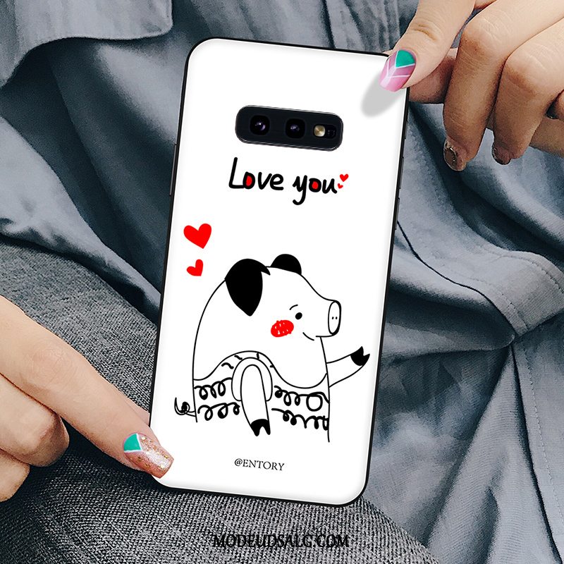 Samsung Galaxy S10e Etui Cover Hvid Blød Cartoon Silikone