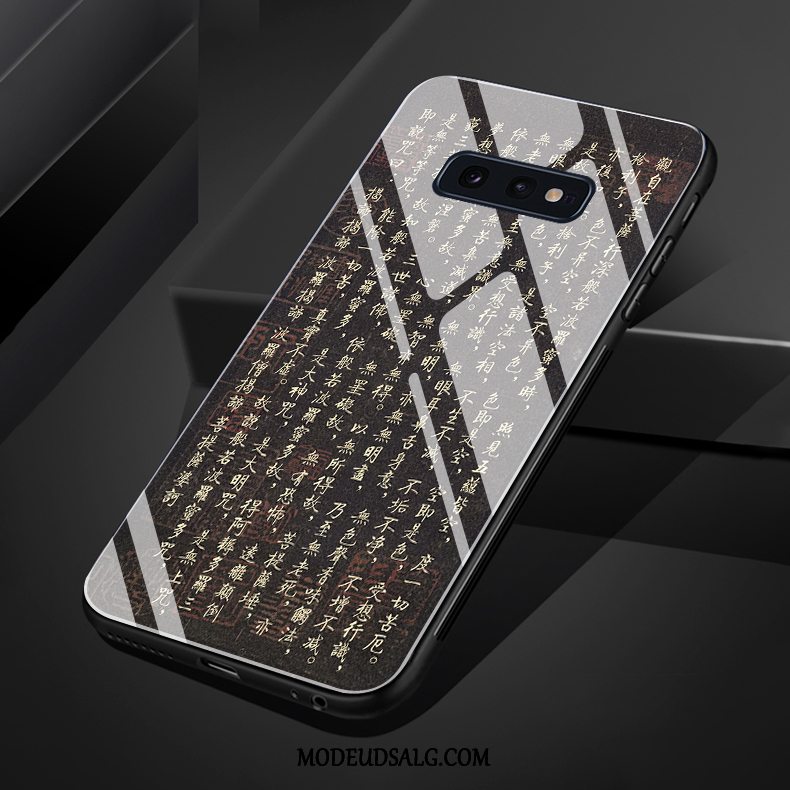 Samsung Galaxy S10e Etui Glas Blå Vintage Silikone Kreativ