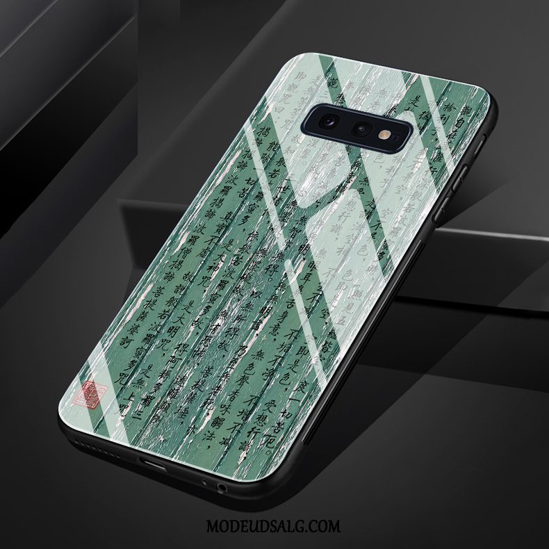 Samsung Galaxy S10e Etui Glas Blå Vintage Silikone Kreativ