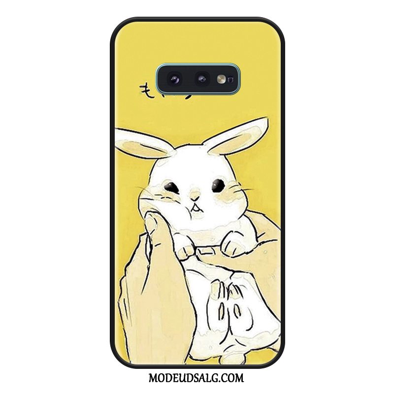 Samsung Galaxy S10e Etui Hængende Ornamenter Silikone Cartoon Gul Anti-fald